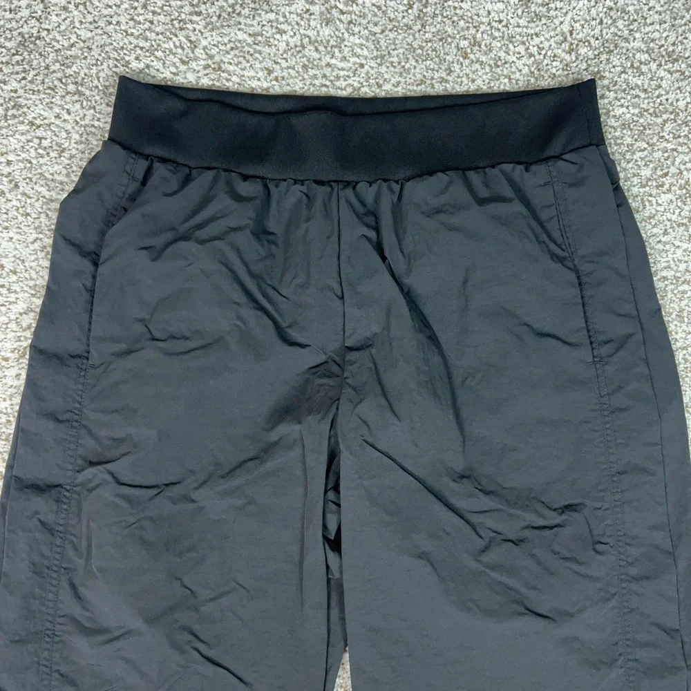 Nike Pants‎ Womens Large Black Nylon Track Straight Leg Gym Workout Sport Icon